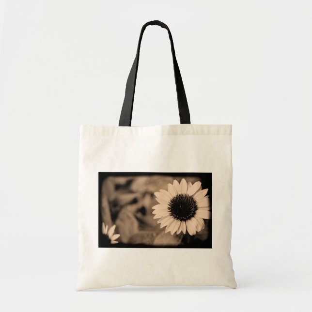 B&W Sunflower Tote Bag (Front)