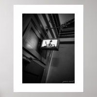 B&W Theatre Ladies Room Sign Poster Print