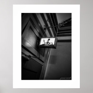 B&W Theatre Ladies Room Sign Poster Print