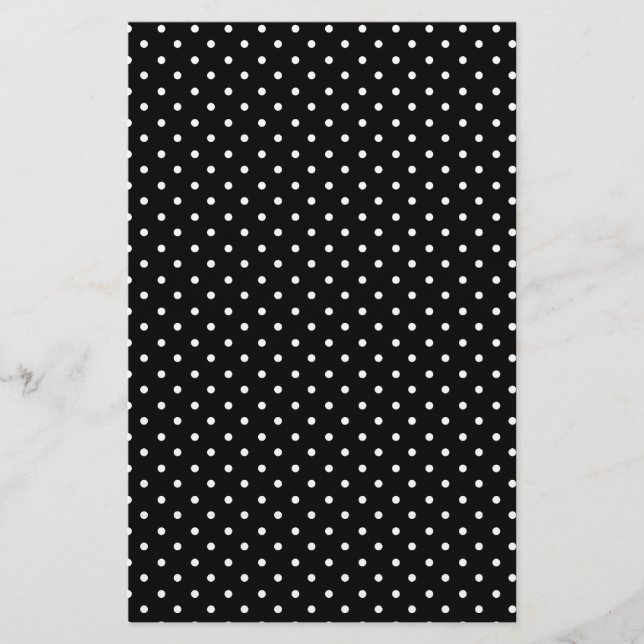 B&W Tiny Dots Pattern Stationery (Front)