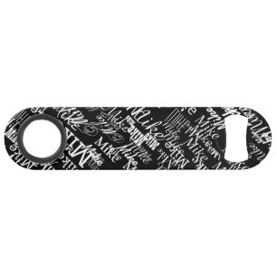 b&w typography personalised with name