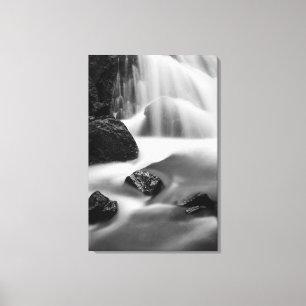 B&W waterfall, California Canvas Print