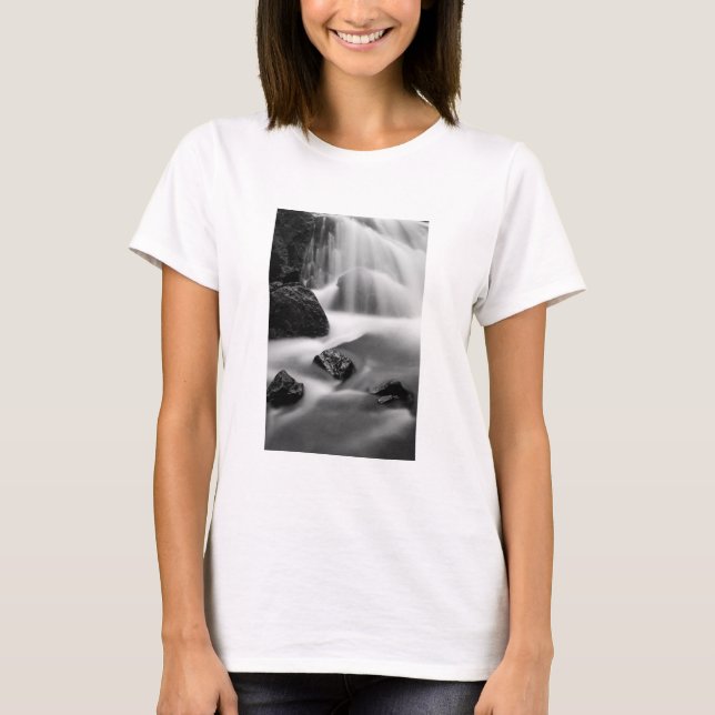 B&W waterfall, California T-Shirt (Front)