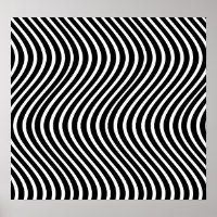 B&W Wavy Lines Optical Illusion Art