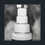 B&W White Retro Wedding Cake Magnet<br><div class="desc">B&W White Retro Wedding Cake</div>