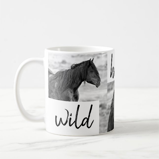 B&W Wild Horse Lover Coffee Mug (Left)