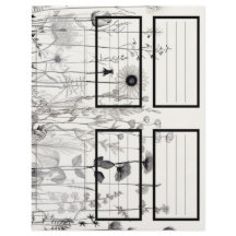 B&W Wildflowers Suzy's Garden 5 Blank Customisable