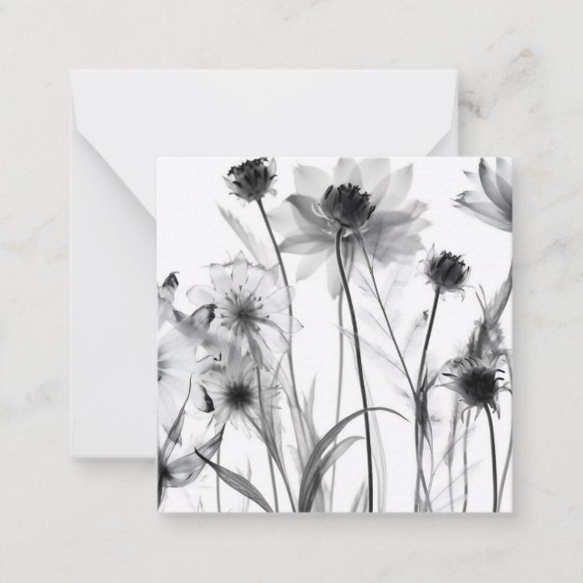 B&W X-Ray Flowers Card (Front)
