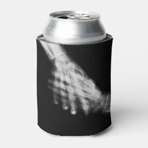 B&W X-Ray Skeleton Hand Shake Can Cooler