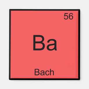 Ba - Bach Funny Chemistry Element Symbol T-Shirt Magnet