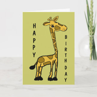 BA- Cute Funny Giraffe Birthday Card