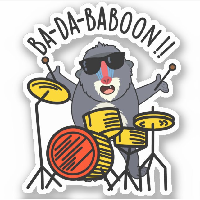 Ba-da-ba-boon Funny Baboon Pun  (Front)