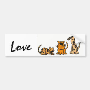 BA- Dogs and Cats Love Bumber Sticker