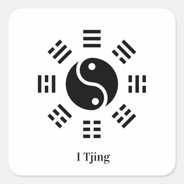 Ba Gua, eight trigrams, yin yang customisable  Square Sticker (Front)