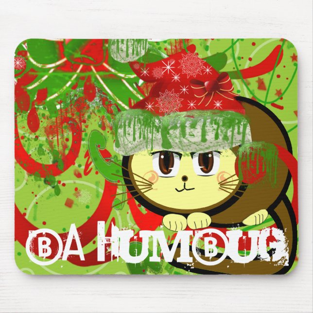 Ba Humbug Cat - Customised Mouse Pad (Front)