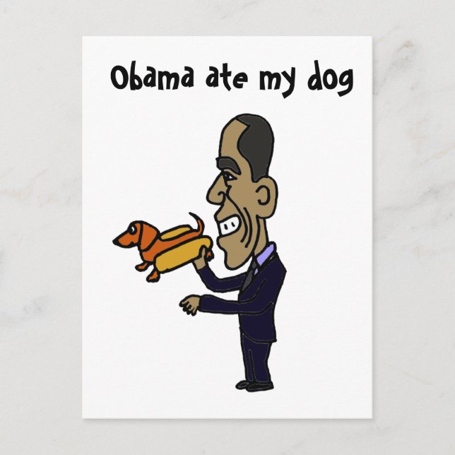 BA- Obama Ate My Dog Postcard (Front)