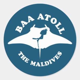 Baa Atoll Scuba Diving Classic Round Sticker