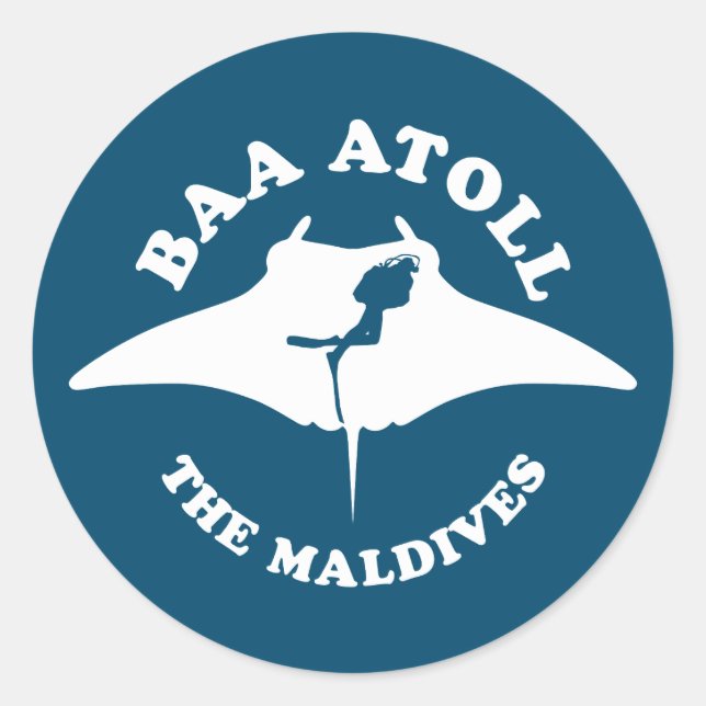 Baa Atoll Scuba Diving Classic Round Sticker (Front)