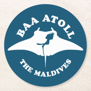 Baa Atoll Scuba Diving Round Paper Coaster