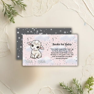 Baa-baa A Little Lamb Stars Baby Shower Enclosure Card