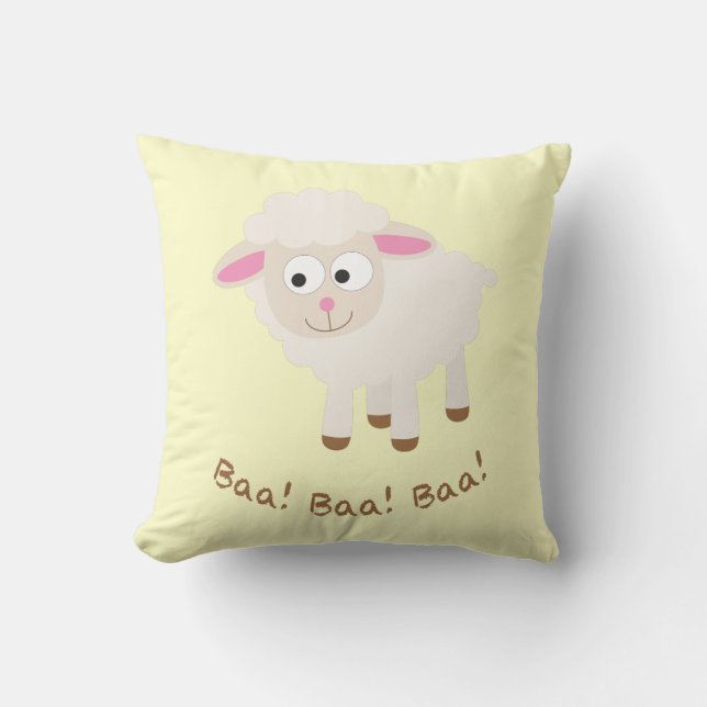 Baa! Baa! Baa! Cute Little Lamb Cushion (Front)
