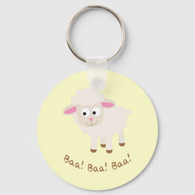 Baa! Baa! Baa! Cute Little Lamb Key Ring (Front)