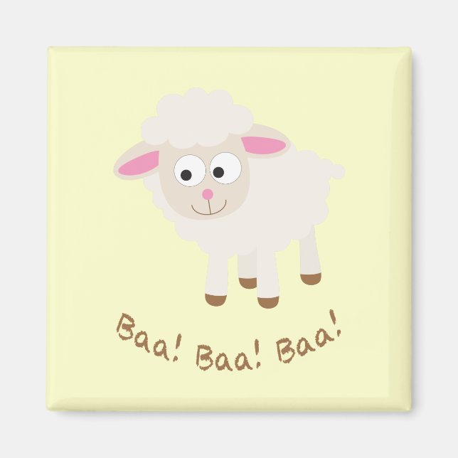Baa! Baa! Baa! Cute Little Lamb Magnet (Front)