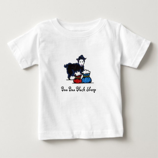 Baa Baa Black Sheep Baby T-Shirt (Front)