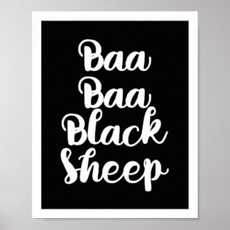 Baa Baa Black Sheep Colour Block Poster