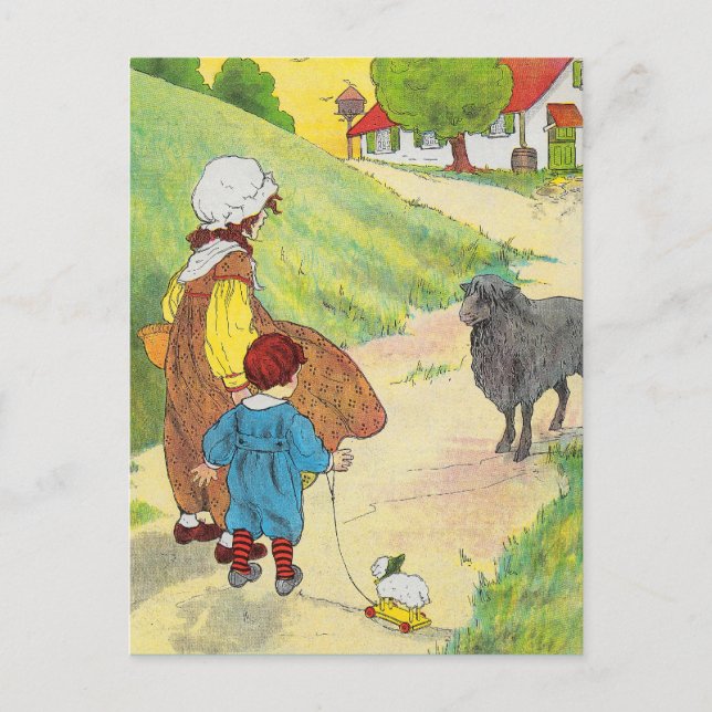 Baa, baa, black sheep, Have you any wool? Postcard (Front)