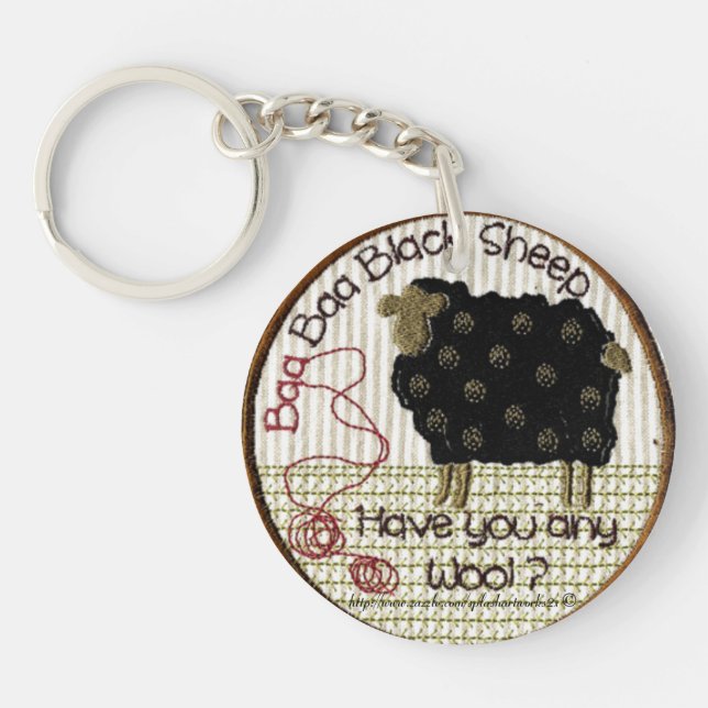 "Baa Baa Black Sheep" Key Ring (Front)