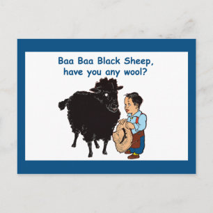 Baa Baa Black Sheep Postcard