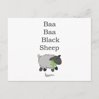 Baa Baa Black Sheep Postcard