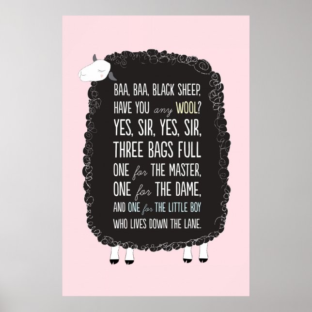 Baa Baa Black Ship Nursery Rhyme Poster (Front)