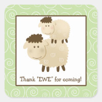 Baa Baa Sheep Lamb Square Envelope Seals 20