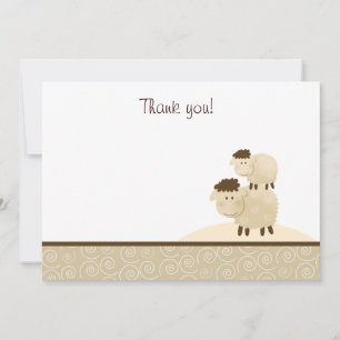 Baa Baa Sheep (Neutral) Flat Thank You notes
