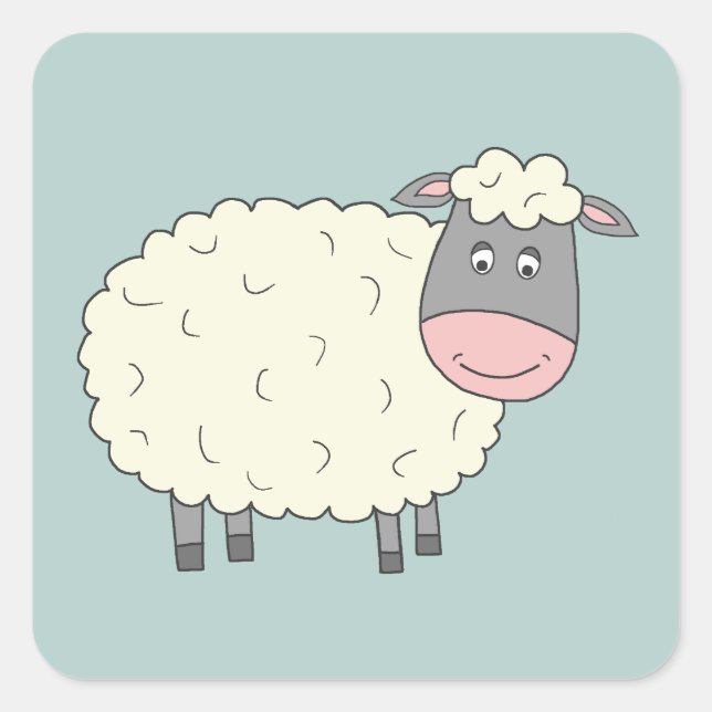 Baa Baa Sheep Square Sticker (Front)
