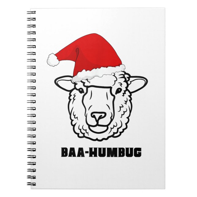 Baa-Humbug Christmas-Sheep Funny Cute Farmer Anima Notebook (Front)