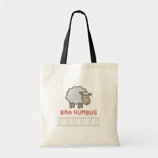 Baa Humbug Christmas Sheep Tote Bag (Front)