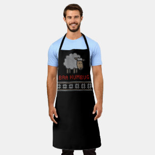 Baa Humbug Christmas Sheep   Ugly Sweater Style Apron