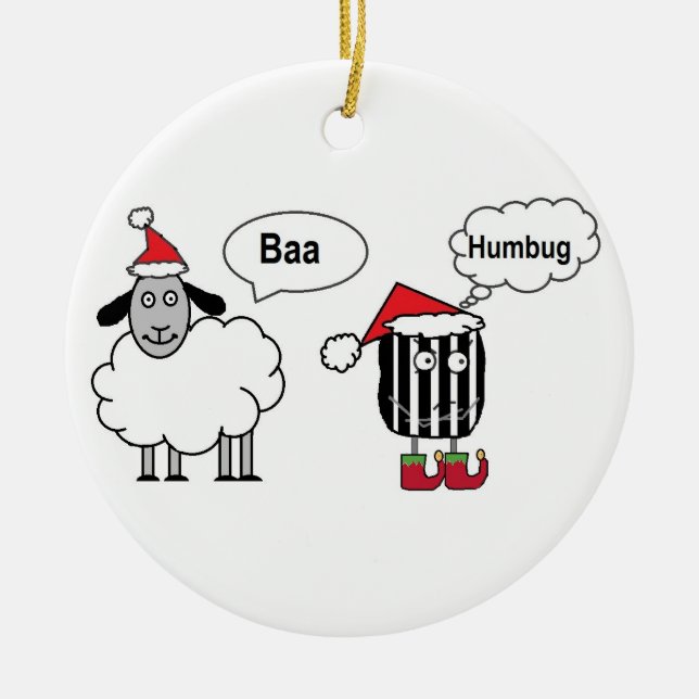 Baa Humbug Funny Christmas Ornament (Front)