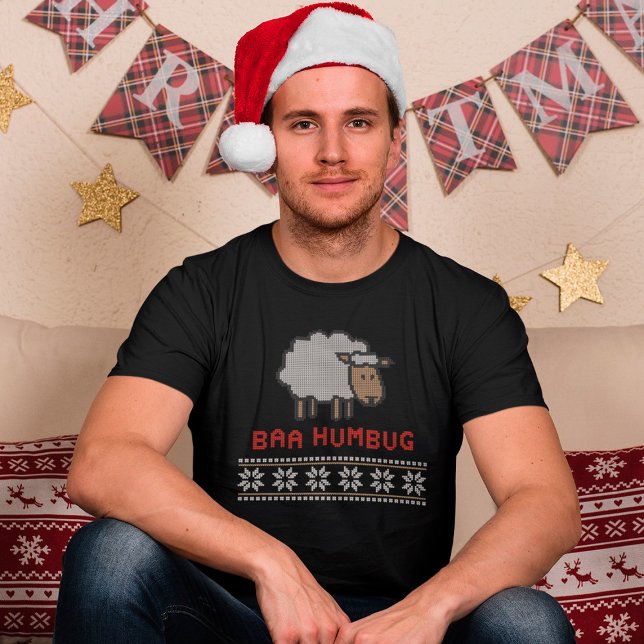 Baa Humbug - Grumpy Christmas Sheep - Funny Pun T-Shirt (Creator Uploaded)
