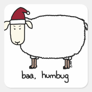 baa humbug square sticker