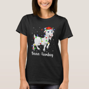 Baa Humbug Xmas Lights Santa Costume Goat Christma T-Shirt