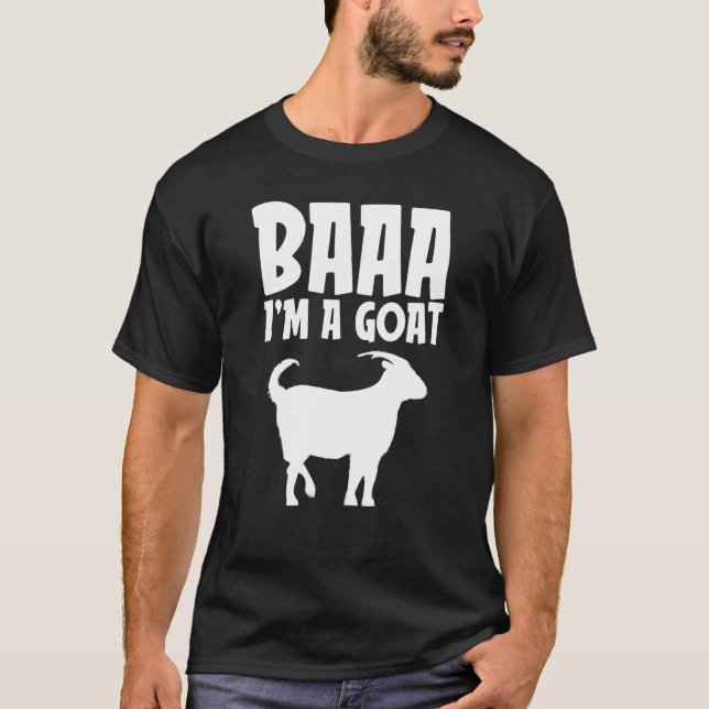 Baa I M A Goat Funny Lazy Halloween Costume Farmer T-Shirt (Front)