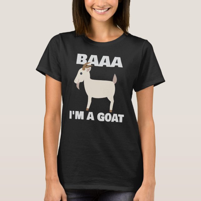 Baa I'm A Goat Costume Animal  Halloween Party Goa T-Shirt (Front)