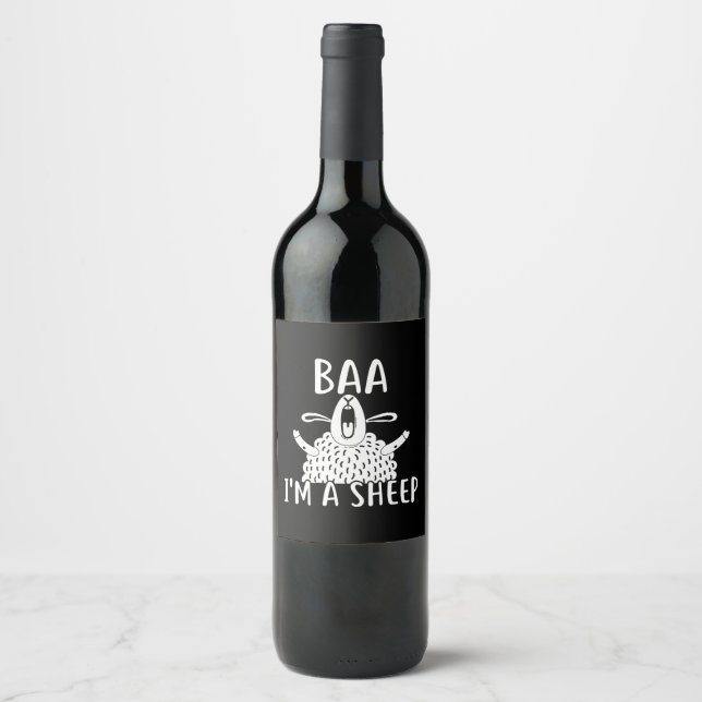 Baa I'm A Sheep | Sheep Owner Present Wine Label (Front)