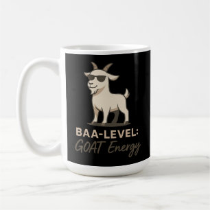 Baa-Level: GOAT Energy Funny Cool Goat Pun Coffee Mug