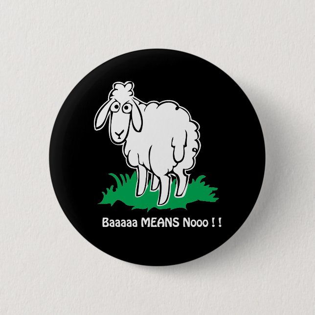 Baa-Means-No 6 Cm Round Badge (Front)