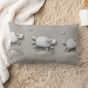 Baa Relief Happy Galloping Sheep Lumbar Cushion